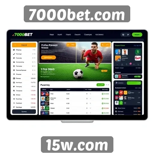 Interface do usuário do 7000bet.com em foco